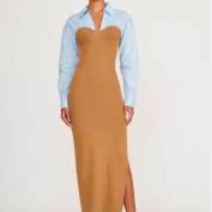 STAUD Hazel Mary dress and Poplin and wool blend. New w/ no tags never worn